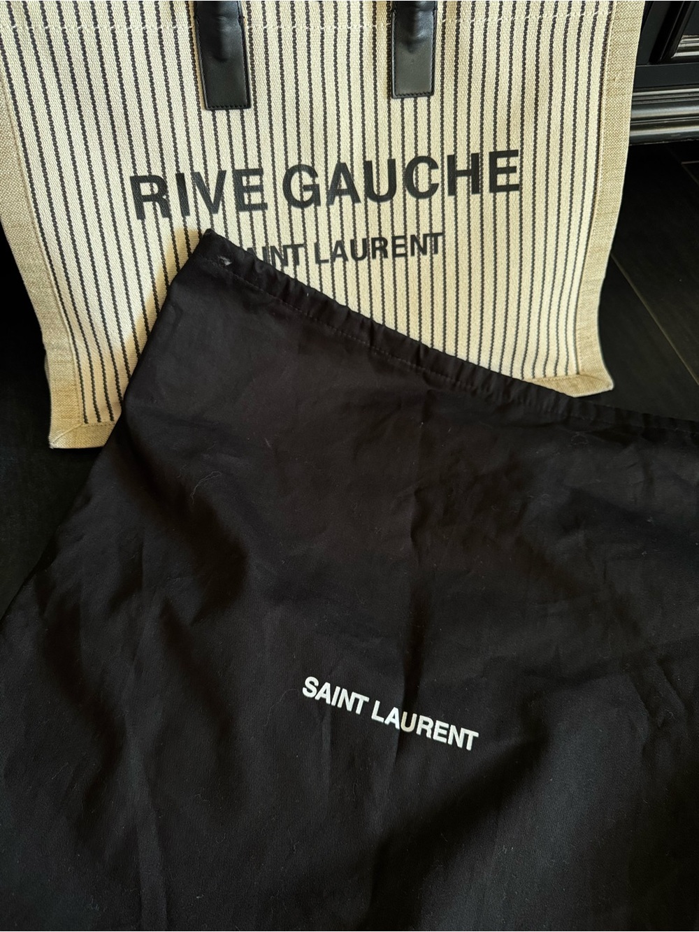 Women Canvas Tote Stripe Rive Gauche Saint Laurent - Picture 12 of 13